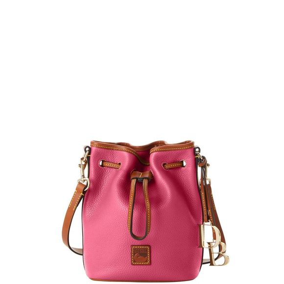 Dooney & Bourke Handbags - Dooney & Bourke Pebble Grain Small Drawstring Shoulder Bag - Hot Pink
